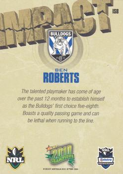 2010 NRL Champions - Impact Signature Gold #IS8 Ben Roberts Back